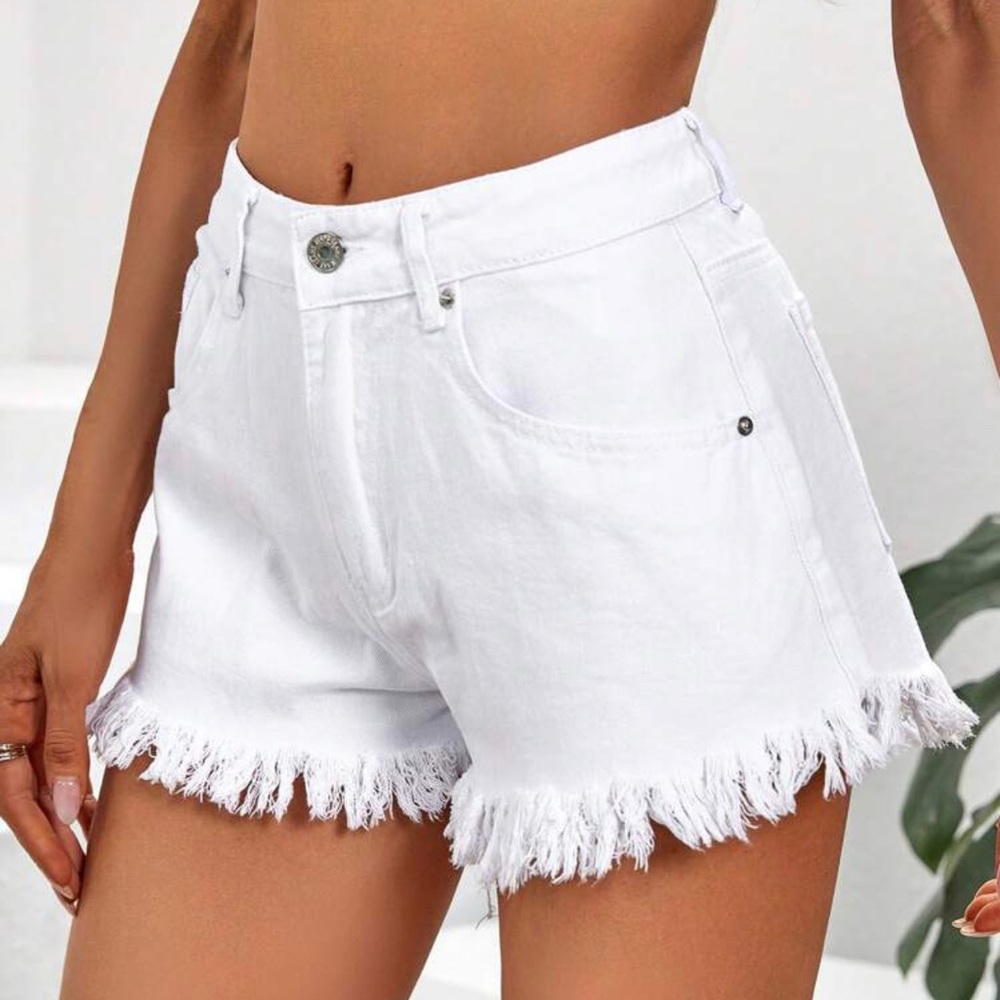 SHEIN Raw Hem Denim Shorts
